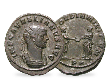 Über 1700 Jahre alte Bronzemünze von Kaiser Aurelianus!