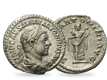 Römisches Reich Denar 218-222 n. Chr. Elagabalus vorzüglich