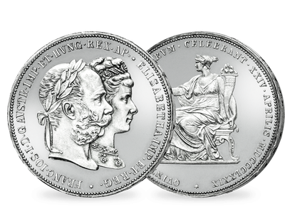 Monnaie ancienne en argent «Noces d’argent de François-Joseph Ier et Élisabeth d’Autriche»