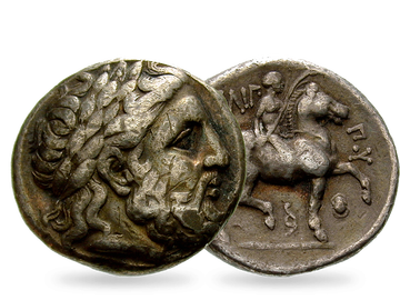 Antike Original-Silbermünze von König Philipp II. von Makedonien!