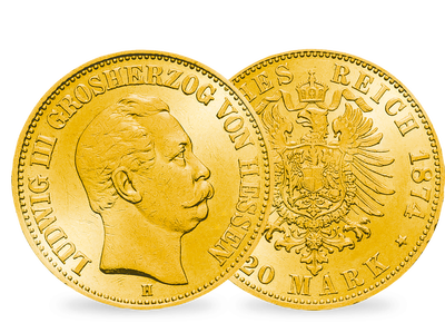 Eine hessische Gold-Rarität − Ludwig III. 20 Mark 1874