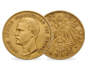 Deutsches Reich / Hessen 10 Mark 1893 Großherzog Ernst Ludwig
