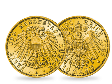 Deutsches Reich/Lübeck 10 Mark 1905-1910