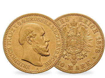 Deutsches Reich / Mecklenburg-Schwerin 10 Mark 1878 Großherzog Friedrich Franz II.