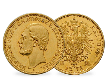 Deutsches Reich / Mecklenburg-Strelitz 10 Mark 1873 Großherzog Friedrich Wilhelm