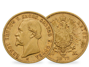 Deutsches Reich / Sachsen-Coburg und Gotha 20 Mark 1872 Herzog Ernst II.