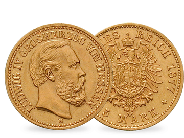 Deutsches Reich / Hessen 5 Mark 1877 Großherzog Ludwig IV.