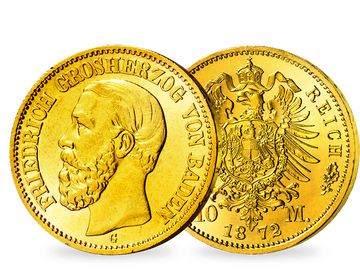 Deutsches Reich/Baden 10 Mark 1872/1873 Friedrich I.
