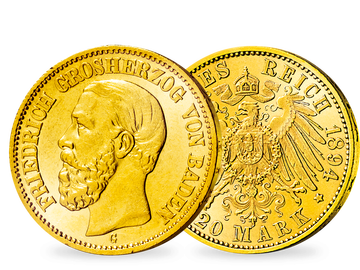 Deutsches Reich/Baden 20 Mark 1894-1895 Friedrich I. 