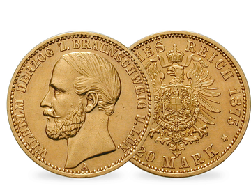 Deutsches Reich / Braunschweig 20 Mark 1875 Herzog Wilhelm