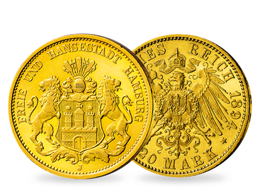 Deutsches Reich/Hamburg 20 Mark 1893-1913