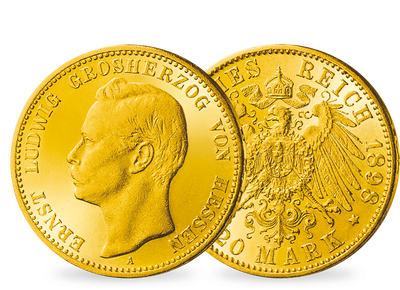 Großherzog Ernst Ludwig von Hessen − Hessen, 20 Mark Gold 1896-1903