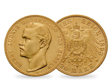 Deutsches Reich / Hessen 20 Mark 1893 Großherzog Ernst Ludwig