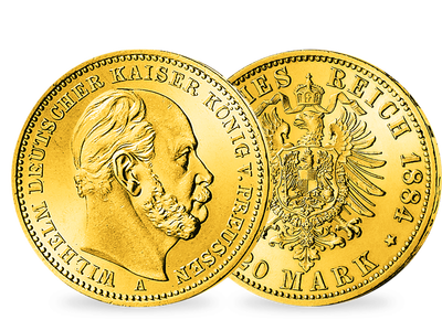 Der erste Deutsche Kaiser − Wilhelm I. 20 Mark Gold 1874-1888