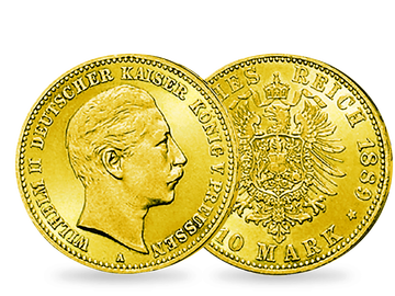 Deutsches Reich / Preußen 10 Mark 1889 Kaiser Wilhelm II.