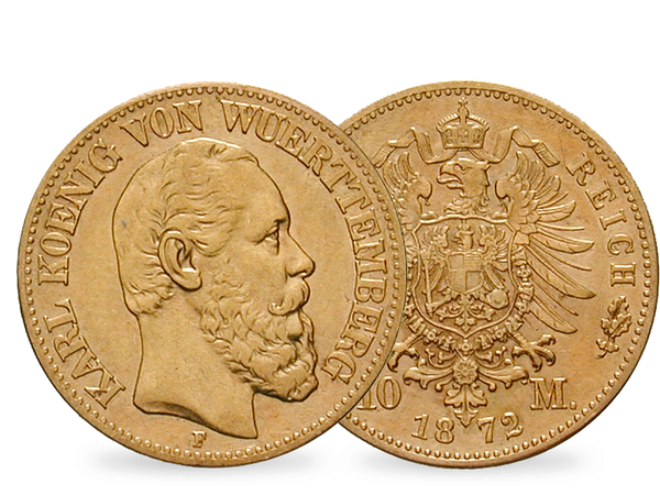 Die erste 10-Mark-Goldmünze von König Karl
