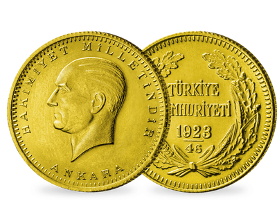 Die Türkei ehrt Kemal Atatürk − 100 Piaster Gold 1943-1981
