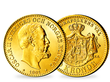 10-Kronen-Goldmünze des letzten Königs von Schweden und Norwegen!