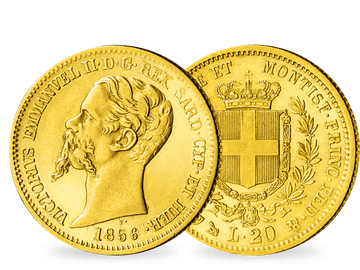 Italien/Sardinien 20 Lire 1850-1861 Victor Emanuel II.