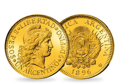 Argentiniens erste 5-Pesos in Gold − 5 Pesos 1881-1896 'Liberty Head'
