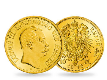Deutsches Reich/Hessen 10 Mark 1872-1873 Ludwig III.	