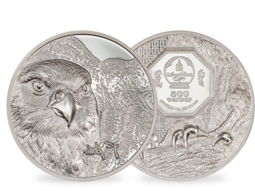 1-Unze-Silbermünze ''Mongolischer Falke''