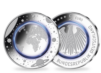 Komplett-Satz 5-Euro-Münze 2016 "Blauer Planet" - Polierte Platte