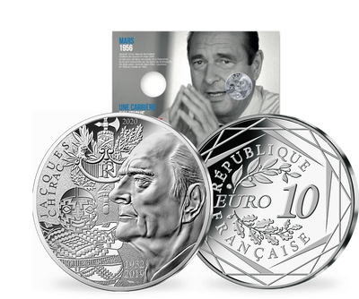 Monnaie de 10 Euros en argent «Jacques Chirac» France 2020