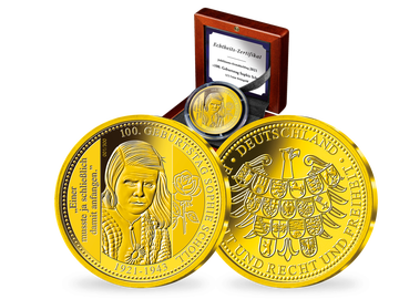 Die ½-Unzen-Gold-Jahresausgabe 2021 „100. Geburtstag Sophie Scholl“ als Erstabschlag!