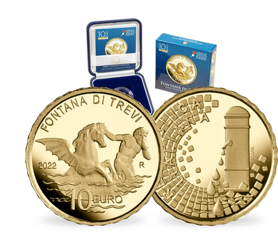 Monnaie de 10 Euros en or massif «Fontana di Trevi» Italie 2022