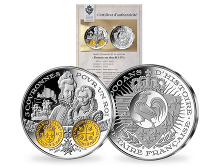 Frappe en argent et en ors purs « Douzain aux deux H 1575 » en hommage à Henri III 