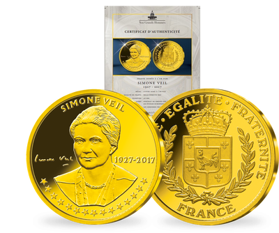 Un hommage numismatique à Simone Veil avec cette frappe dorée à l'or pur ! 