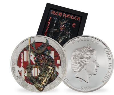 Monnaie en argent pur colorisé «Iron Maiden Senjutsu» 2022