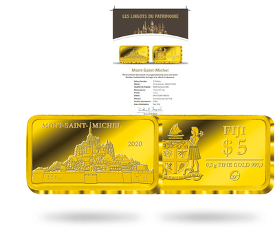 Lingot du Patrimoine «Mont Saint-Michel» en or le plus pur