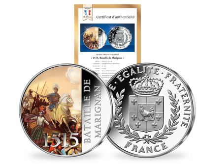 Frappe en argent colorisé «1515, Bataille de Marignan» 