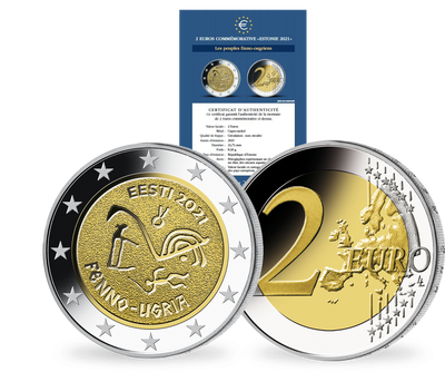 Monnaie commémorative de 2 Euros «Hommage aux peuples finno-ougriens» Estonie 2021