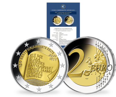 Monnaie commémorative de 2 Euros «150ème anniversaire de la Société estonienne de littérature» Estonie 2022