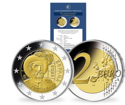 Monnaie commemorative de 2 Euros «500ème anniversaire de la première circumnavigation de la Terre» Espagne 2022