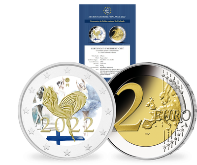 Pièce commémorative 2 Euros colorisée «Centenaire du Ballet national de Finlande» Finlande 2022