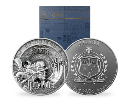 Gigantesque: Monnaie 1 kilo d’argent Harry Potter « Quidditch »