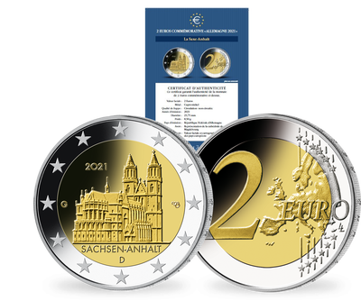 Monnaie commémorative de 2 Euros «Saxe-Anhalt : la cathédrale de Magdebourg» Allemagne 2021