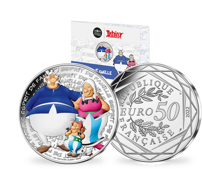 La monnaie en argent colorisé de 50€ « Astérix - Famille » V2 2022