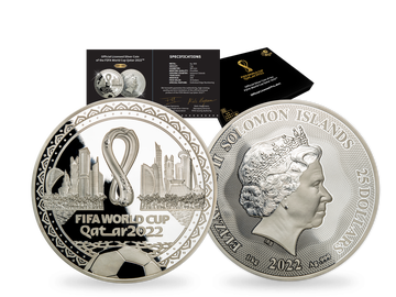 Die 1-kg-Silbermünze „Doha“ zur FIFA Fussball-Weltmeisterschaft 2022™!