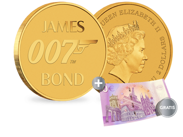 Gedenkmünze James Bond 007 aus reinstem Feingold
