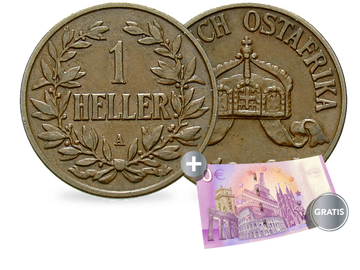 Die einzige 1-Heller-Münze aus Deutsch-Ostafrika von 1904-1913!