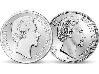 Das letzte Silber des Märchenkönigs − 2er-Set Bayern Ludwig II. 2,5 Mark
