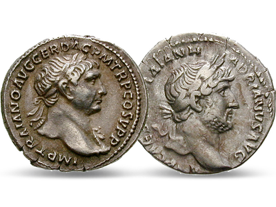 Trajan und Hadrian - Roms Höhepunkte − 2er-Set Rom, Denare 98-138
