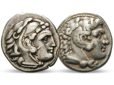 Das Silber Alexanders des Großen − 2er-Set Drachme und Tetradrachme
