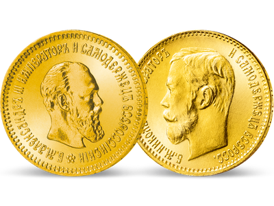 Das Gold der letzten Zaren<br>Alexander III. & Nikolaus II. 5 Rubel