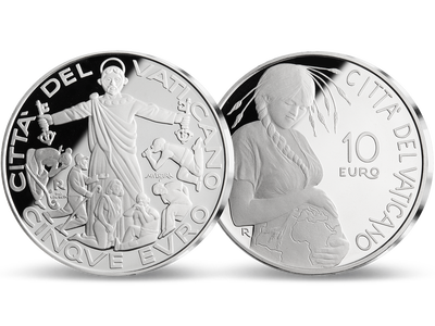 Vatikan 2020: 5 + 10 Euro Silber-Gedenkmünzen-Set 